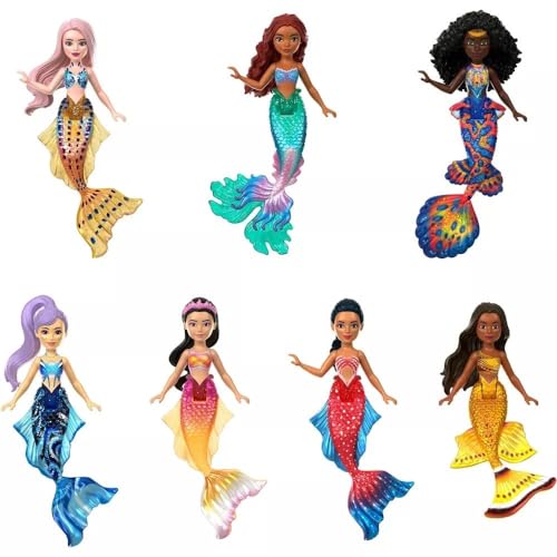 Mattel HLX17 Ultimate Sisters 7-Pack or Ariel & Small Dolls The Little Mermaid SCLP SD STRY Set PK, Mehrfarbig, Unique size von Mattel