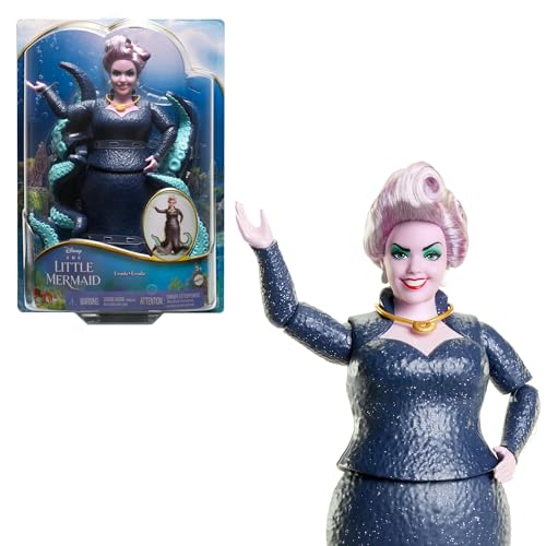 Mattel DISNEY Arielle, die Meerjungfrau - Ursula mit Tentakeln, abnehmbarer Halskette und lavendelfarbener Hochsteckfrisur für endlosen Frisierspaß, für Kinder ab 3 Jahren geeignet, HLX12 von Mattel