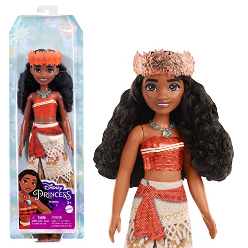 Mattel Disney Princess Dolls, Moana Posable Fashion Doll mit funkelnder Kleidung und Zubehör, Disney Movie Toys, HLW05 von Mattel