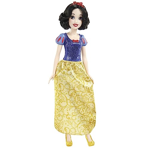 Disney Prinzessin-Spielzeug, bewegliche Schneewittchen-Modepuppe mit glitzernder Kleidung und Accessoires, inspiriert vom Disney-Film, Geschenk für Kinder, HLW08 von Mattel