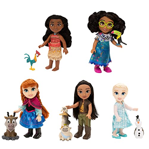 Disney Princess Disney 100 Modern Moments Multi-Princess Petite 5-Pack Gift Set, Includes Elsa, Anna, Mirabel, Raya & Moana von Disney Princess