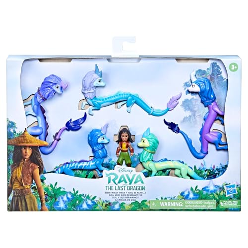 Disney Princess Raya and The Last Dragon Sisu Family Pack, enthält 5 Drachenspielzeuge und Raya Puppe, Spielzeug für Kinder 3 und Up von Disney Princess