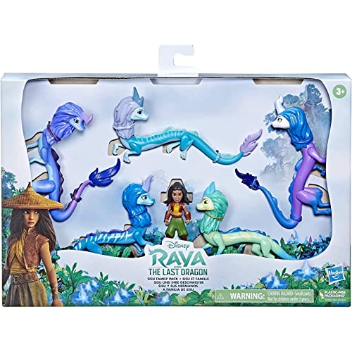 Disney Princess Raya and The Last Dragon Sisu Family Pack, enthält 5 Drachenspielzeuge und Raya Puppe, Spielzeug für Kinder 3 und Up von Disney Princess