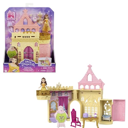 Mattel DISNEY Belles Schloss - Inspiriert von "Die Schöne und das Biest", Puppenhaus-Spielset, Reisespielzeug und Geschenke für Kinder, HPW94 HLW94 von Mattel