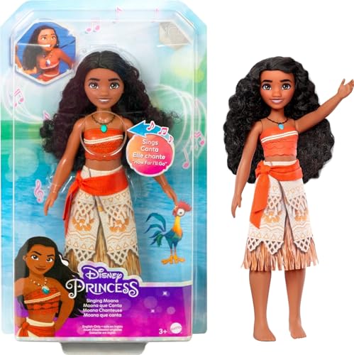 Mattel Disney Princess Vaiana singende Modepuppe im charakteristischen Outfit, singt How Far I'll Go aus dem Film von Mattel