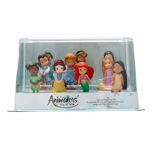 Disney Store Official - Animators - Disney Prinzessinnen - Figurenspielset - 10 geformte Puppen - Mit Rapunzel, Jasmin, Schneewittchen, Arielle, Belle, Aurora, Tiana, Pocahontas, Cinderella und Mulan von Disney Store