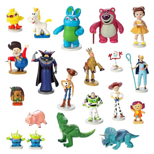 Disney Store Official - Großes Toy Story Figurenspielset - 20 Teile - 2-5,5 cm große Figuren - Mit Buzz Lightyear, Woody, Jessie, Bully, Porzellinchen, Lotso, Rex, Specki, Mäusezahn, Aliens und mehr von Disney Store