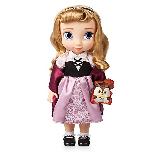 Disney Store Dornröschen aus der Animator Collection, 39 cm / 15", echt wirkendes Haar und Outfit, mit Eulen-Plüschtier aus Satin, Sammelpuppe geeignet für Kinder ab 3 Jahren von Disney Store