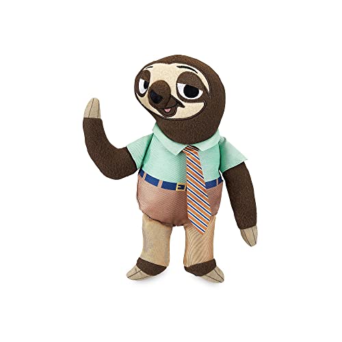 Disney Store Flash Slothmore Offizielles kleines Kuscheltier, Zoomania 27 cm, Kuscheltier mit Stickereien, Faultier mit Hemd und gestreifter Krawatte, geeignet ab 12 Monaten von Disney Store