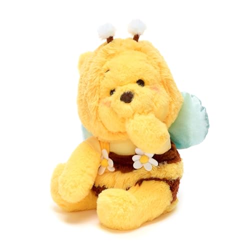 Disney Store Japan Offizieller Winnie Puuh als Biene Kuscheltier, 27cm, Plüschbär im Bienenkostüm mit Veloursflügeln und Antennen von Disney Store