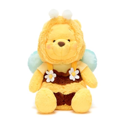 Disney Store Japan Offizieller Winnie Puuh als Biene Kuscheltier, 34cm, Plüschbär im Bienenkostüm mit Veloursflügeln und Antennen von Disney Store