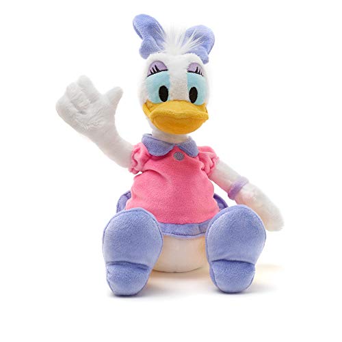 Disney Store Kleines Kuscheltier Daisy Duck, 30 cm / 11", Kultfigur rosa- und lilafarbenen Kleid, mit aufgestickten Augen, für alle Altersstufen geeignet von Disney Store