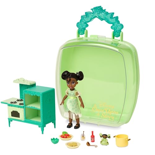 Disney Store Offizielles Tiana Minipuppen-Spielset, Küss den Frosch, Once Upon a Story Kollektion, 11-TLG., Spielzeugfiguren-Set mit Zubehör, inkl. Stoffpuppe, Ab 3 Jahren von Disney Store