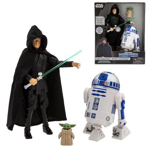 Disney Store Luke Skywalker, R2-D2 und Grogu - Star Wars Power Force Kollektion - Sprechende Actionfigur von Disney Store