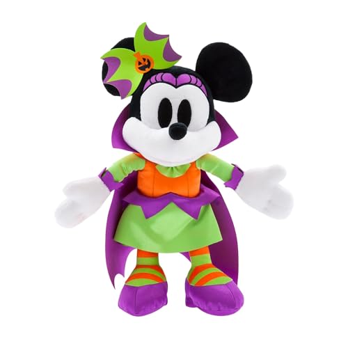 Disney Store Offizielles Minnie Maus Kuscheltier im Kürbiskostüm, 35cm, Niedliches Halloween Plüsch, Mit detaillierter Gestaltung, Satin-Kostüm, 3D-Schleife und Umhang von Disney Store