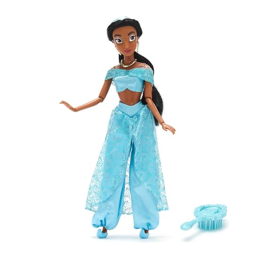 Disney Store Official - Aladdin - Jasmin - Klassische Puppe - 29 cm/11" - Voll bewegliche Disney Prinzessinnen Puppe im königlichen Outfit - Mit Spielzeughaarbürste - Ab 3 Jahren geeignet von Disney Store