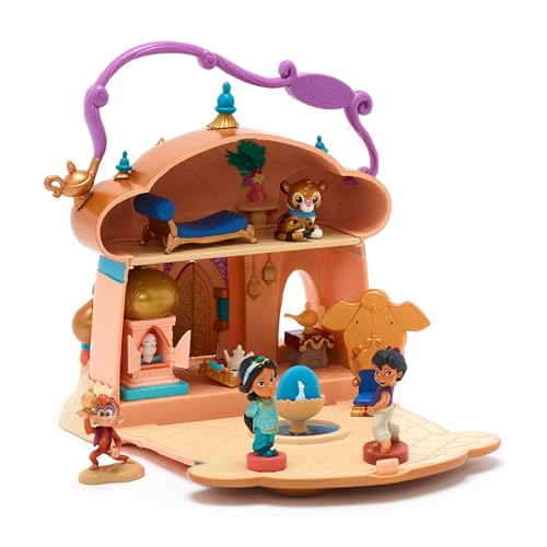 Disney Store Official - Aladdin - Prinzessin Jasmin - Palast-Spielset - Disney Animators' Collection Littles - 10 Teile - Palast von Agrabah - Mit Figuren von Abu, Radscha, der Wunderlampe und mehr von Disney Store