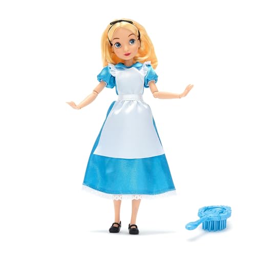 Disney Store Official - Alice im Wunderland - Alice - Klassische Puppe - 29 cm/11" - Voll bewegliche Disney Puppe im Satinkleid - Mit Spielzeughaarbürste - Ab 3 Jahren geeignet von Disney Store