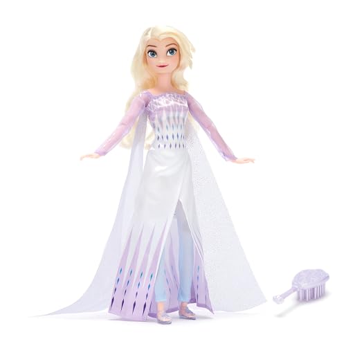 Disney Store Official - Die Eiskönigin 2 - ELSA - Klassische Puppe - 29 cm/11" - Voll bewegliche Disney Prinzessinnen Puppe im eisblauen Outfit - Mit Spielzeughaarbürste - Ab 3 Jahren geeignet von Disney Store