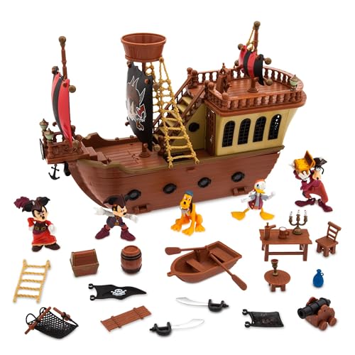 Disney Store Official - Fluch der Karibik - Micky Maus - Schiff-Spielset für Kinder - Mit Micky, Minnie, Donald, Pluto und Goofy Figuren, Piratenschiff, Piratenflagge und mehr von Disney Store