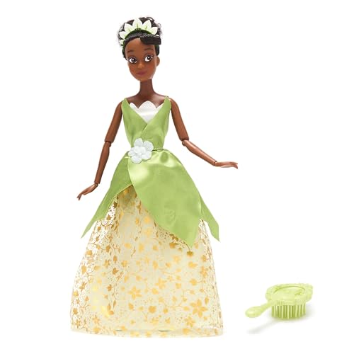 Disney Store Official - Küss den Frosch - Tiana - Klassische Puppe für Kinder - 29 cm/11" - Voll bewegliche Disney Prinzessinnen Puppe im eleganten Kleid - Mit Spielzeughaarbürste - Ab 3 Jahren von Disney Store