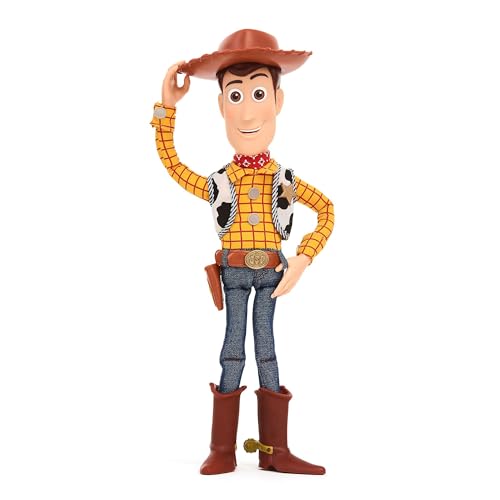 Disney Store Official - Pixars Toy Story - Sheriff Woody - Interaktive sprechende Actionfigur - 39 cm/15" - Cowboy-Puppe mit Zugband - Über 15 englische Sätze - Ab 3 Jahren von Disney Store