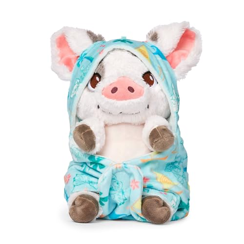 Disney Store Official - Vaiana - Baby Pua - Kuscheltier - 27 cm/11" - Baby-Schwein-Plüschtier mit Abnehmbarer Decke - Ab der Geburt geeignet - Ab 0 Jahren von Disney Store