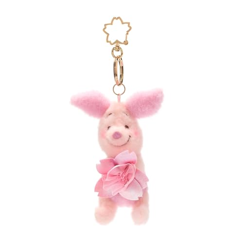 Disney Store Official - Winnie Puuh - Ferkel - Plüschschlüsselanhänger - 14 cm/6" - Sakura Kollektion - Rosa Schwein-Kuscheltier an abnehmbarem Schlüsselanhänger - Accessoire - Ab 3 Jahren von Disney Store