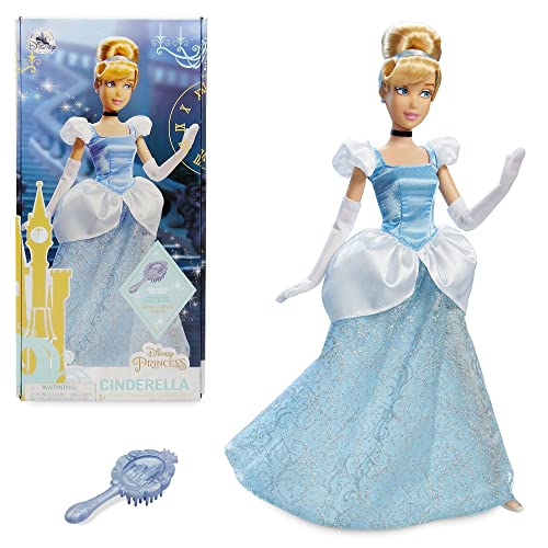 Disney Store Offiziell Prinzessin Cinderella Klassische Puppe, 29cm, Vollständig Beweglich, Glitzer-Outfit, Beinhaltet Schuhe, Abendhandschuhe, Halsband und Bürste, Geeignet ab 3 Jahren von Disney Store