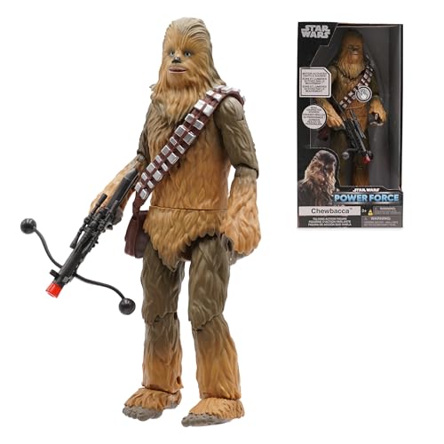 Disney Store Offizielle Sprechende Actionfigur Chewbacca, Star Wars, 28,5cm, Wookiee-Krieger mit Leuchtendem Blaster, 14 Knurrende Geräusche, Geeignet Ab 3 Jahren von Disney Store