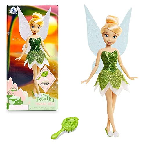 Disney Store Offizielle Tinkerbell-Puppe für Kinder, Peter Pan, 25,5 cm, vollbewegliche Puppe im schimmernden grünen Kleid mit ausgearbeiteter Haarbürste, geeignet ab 3 Jahren von Disney Store