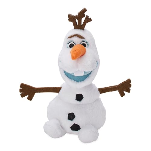 Disney Store Offizielles Olaf Mini Bean Bag Kuscheltier, Die Eiskönigin - Völlig unverfroren, 18cm, Niedliche Plüschfigur, Kleiner Plüschschneemann mit glitzernden Schneeflocken von Disney Store