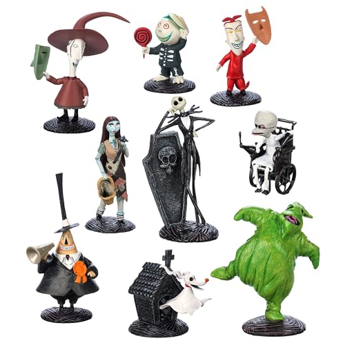 Disney Store Offizielles Tim Burton's Nightmare Before Christmas Deluxe Figuren-Spielset, 9-teilig, Mit Jack Skellington, Sally, Oogie Boogie und mehr – Geeignet ab 3 Jahren von Disney Store