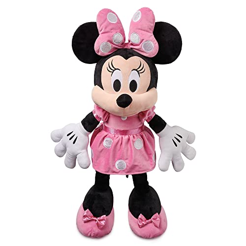 Disney Store Offizielles großes Kuscheltier von Minnie Maus in Rosa, 67 cm, Kuscheltier im klassischen Outfit mit plastisch geformter Schleife, Stickereien und weicher Oberfläche von Disney Store