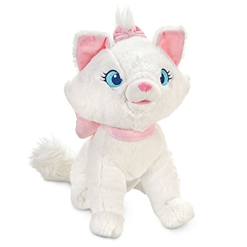 Disney Store Plüschtier Marie, mittelgroß, Aristocats, 38 cm, Kätzchen mit Haaren und Plüschschwanz, Halskette und Schleife, geeignet für Kinder ab 1 Jahr von Disney