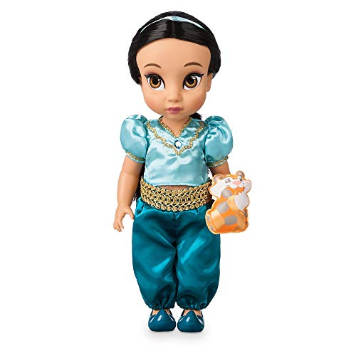 Disney Store Puppe Prinzessin Jasmin aus der Animator Collection, 39 cm / 15", echt wirkendes Haar zum Kämmen, Outfit und Schuhe, Plüschtier aus Satin, Sammelpuppe geeignet für Kinder ab 3 Jahren von Disney Store