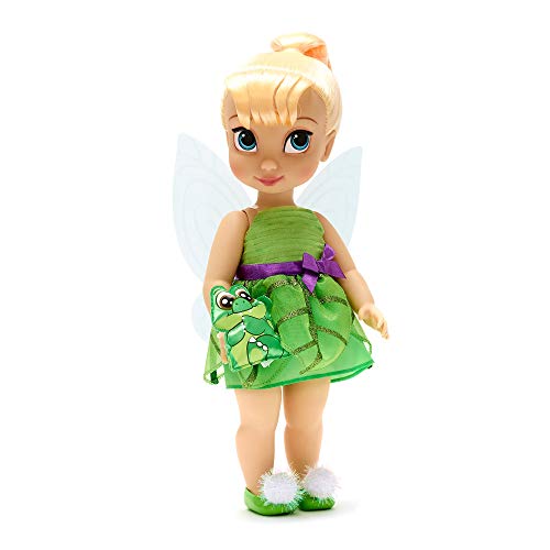 Disney Store Puppe Tinkerbell aus der Animator Collection, Peter Pan, 39 cm / 15", echt wirkendes Haar zum Kämmen und Outfit, mit Tick-Tack als Plüschtier aus Satin, Sammelpuppe ab 3 Jahren von Disney Store