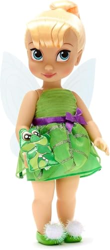 Disney Store Puppe Tinkerbell aus der Animator Collection, Peter Pan, 39 cm / 15", echt wirkendes Haar zum Kämmen und Outfit, mit Tick-Tack als Plüschtier aus Satin, Sammelpuppe ab 3 Jahren von Disney Store