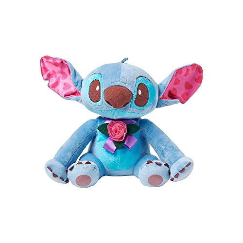 Disney Store Stitch Sweetheart Offizielles mittelgroßes Kuscheltier, Lilo & Stitch, 29 cm, Kuscheltier mit Stickereien, Ohren mit Herzen und plastisch geformter Blume, geeignet ab 12 Monaten von Disney Store