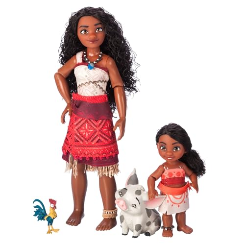 Disney Store Official - Vaiana 2 - Puppenset - 4-teiliges Spielzeugset - Mit Figuren von Vaiana, Simea, Pua und HEI HEI von Disney Store