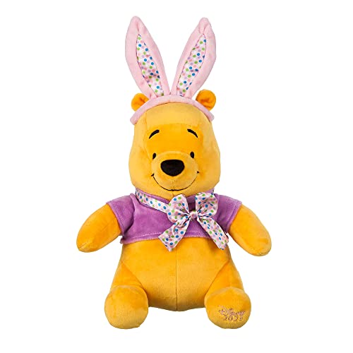 Disney Store Winnie Puuh Offizielles mittelgroßes Kuscheltier zu Ostern, 25,5 cm, Teddybär mit Flauschigen Häschenohren, Gepunkteter Fliege und gestickten Gesichtszügen, geeignet ab 0 Jahren von Disney Store