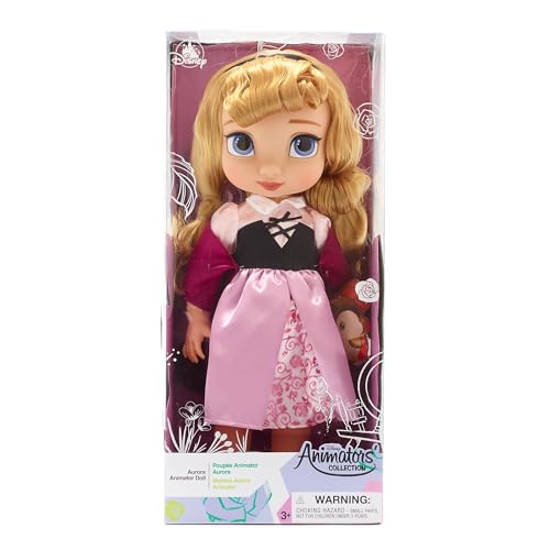 Disney Store Dornröschen aus der Animator Collection, 39 cm / 15", echt wirkendes Haar und Outfit, mit Eulen-Plüschtier aus Satin, Sammelpuppe geeignet für Kinder ab 3 Jahren von Disney Store