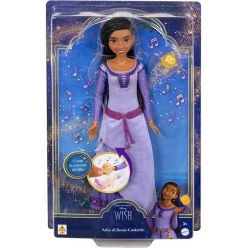 Disney Wish Die Kraft der Wünsche Asha Sängerin Sängerin Puppe mit Stern und Kleid, inspiriert vom Film, Spielzeug von Disney Wish
