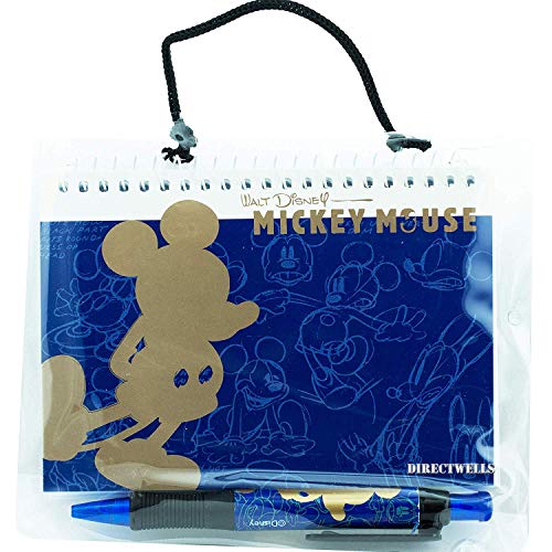 Party Favors Disney Mickey Autogramm-Notizblöcke mit einziehbarem Stift, Mickey Blue & Gold von Disney