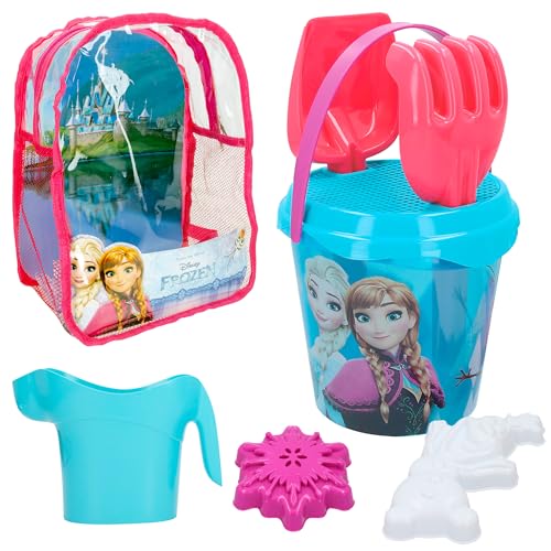 ColorBaby 48205 Rucksack Strand D18 cm C/4 Acc+2 Formen Disney Frozen Strandrucksack Würfel 18 cm mit Zubehör, bunt von Disney