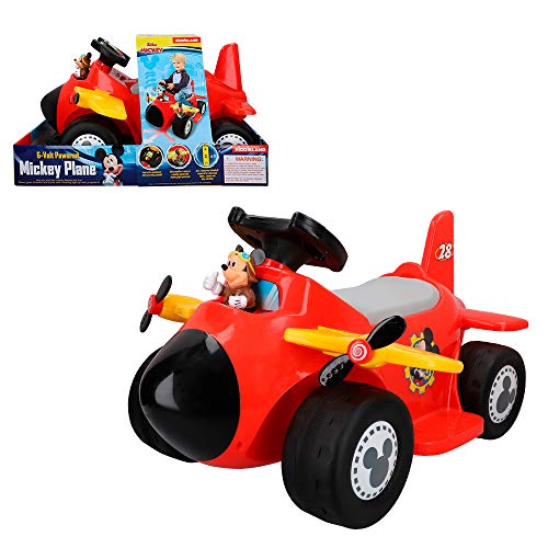 Disney 46345 Mickey Micky Maus Flugzeug mit Batterie, 6 V, rot, L von Disney