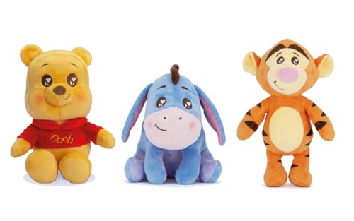 Disney 6315870051NPB Teddybären Puh, Glimmen im Auge Kuscheltiere Teddybär, Ior oder Tiger als Kuscheltiere mit Schimmernden Stickerei, 25 cm, Ab 0 Monaten von Disney