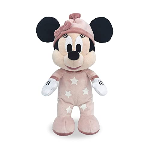 Disney 6315870353 - Schlafen Sie Gute Mimmi Maus Kuscheltiere - Mimmi Mouse als Kuscheltiere mit Schlafanzug mit Leuchtstern, 25 cm, Ab 0 Monaten von Disney