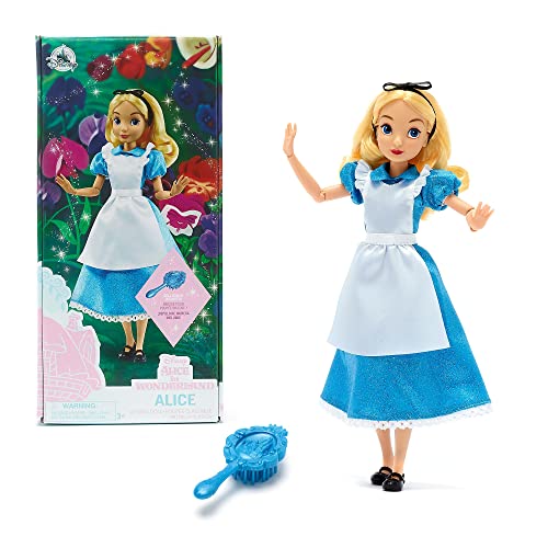 Disney Store Offizielle Puppe für Kinder, Alice im Wunderland, 30 cm, vollbewegliche Puppe im Satinkleid mit Schürze, mit Haarbürste, geeignet ab 3 Jahren von Disney Store