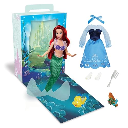 Disney Store Official - Arielle, die Meerjungfrau - Arielle Story Kollektion - Puppe - 28 cm/11" - Mit Fabius, 2 Outfits, Accessoires, Mal- und Spielset - Ab 3 Jahren geeignet von Disney Store